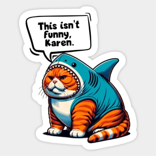 Fat Orange Cat in Shark Costume 😾🦈 Sticker